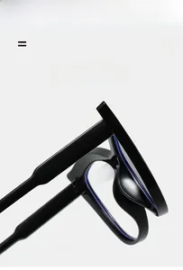 Detail of metal hinge on black cat eye glasses showing light and elastic frame