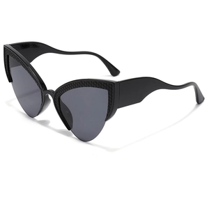 Trendy Cat Eye Sunglasses Fashion PC Frame Honeycomb Texture UV Protection Outdoor Cycling Driving Retro Style