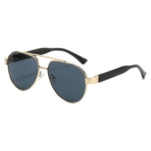 Retro Aviator Sunglasses Metal Frame Gradient Lens Double Bridge UV400 Protection Eyewear For Men Women Fashion Outdoor Driving