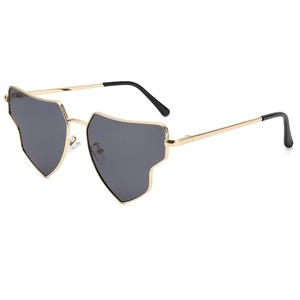 Fashion Irregular Heart Shaped Sunglasses Women Men Metal Frame PC Lens UV400 Protection Vintage Trendy Party Streetwear Eyewear