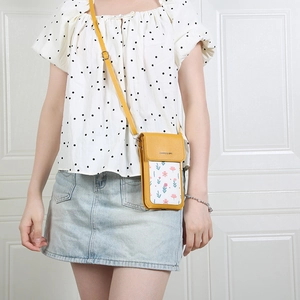 Mini floral touchscreen crossbody phone bag for women with adjustable shoulder strap