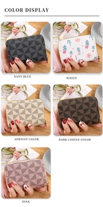 Detailed display of zip card holders in geometric patterns and floral textures
