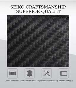 Macro detail of high-quality black woven fabric with straw texture and seiko craftsmanship