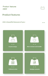 Detail view of leather tissue box features including creative design and durable cortex material