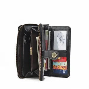Women's hollow long zipper wallet with large capacity and multi-card slot design