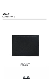 Front view of black bifold men wallet showing textured high-density nylon material