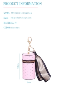 Pink PU leather mini bucket bag detail with dimensions 9.5cm height and rhinestone decor