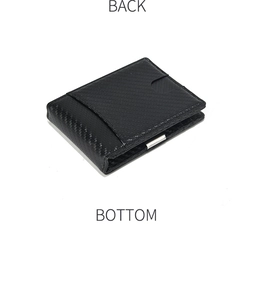 Detailed view of the carbon fiber texture on men's minimalist slim card holder wallet