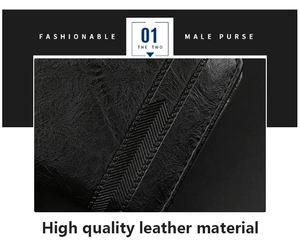 Detailed macro view of black lychee grain leather wallet with geometric arrow accent