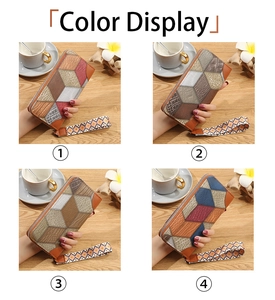 Display colori di portafogli lunghi con zip e motivi geometrici a cubi 3D stampati