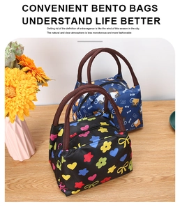 Close-up of portable insulated lunch bags with waterproof fabric and durable woven handles