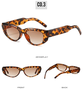 Detailed views of retro tortoiseshell sunglasses with brown gradient lenses and thick frame