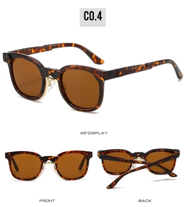 Three-angle view of vintage tortoiseshell sunglasses with UV protection brown lenses