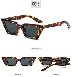 Vue triple de lunettes de soleil œil de chat vintage écaille avec verres gris