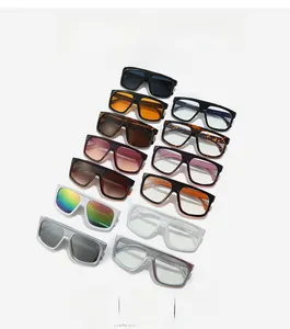 Detailed grid showing multi-color oversized square sunglasses frames and fashion lenses
