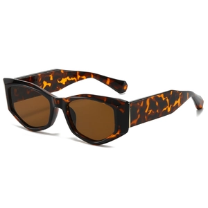 Lunettes de soleil œil de chat rétro avec monture épaisse en écaille et verres bruns