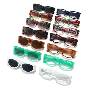Lunettes de soleil œil de chat chic avec montures épaisses léopard et couleurs unies