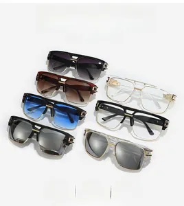 Collection of chic square pilot sunglasses with gradient lenses and gold metallic accents