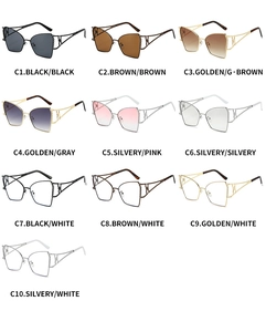 Catalogue détaillé de lunettes polygonales avec branches évidées et montures métalliques