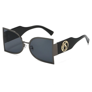 Fashion Oversized Sunglasses Irregular Geometric Metal Frame UV400 Protection Streetwear For Women Men