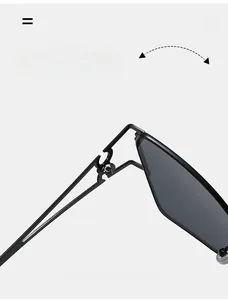 Vue détaillée des charnières robustes en métal noir pour lunettes de soleil