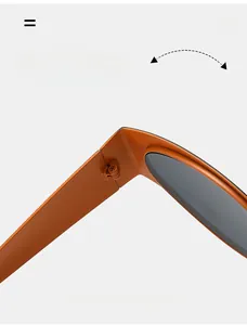 Detail of durable metal hinge structure and screw on oval sunglasses frame