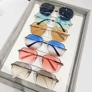 Multi-colored double bridge oversized metal sunglasses collection for men and women