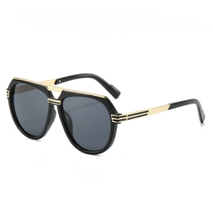 Retro Aviator Sunglasses Polarized UV400 Metal Frame Large Square Double Bridge Pilot Fashion Eyewear Men Women