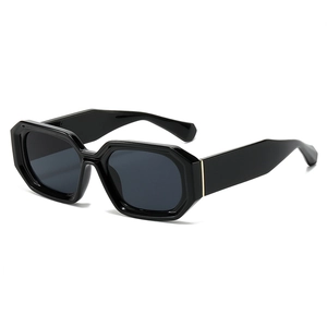 Geometric Hexagon Sunglasses Retro PC Thick Frame UV400 Protection Trendy Street Style Eyewear For Men Women