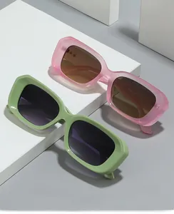 Close-up of square sunglasses SZ3511 temple detail showing model specs and stylish colors