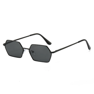 Lunettes De Soleil Hexagonales Rétro Monture Métal Verres PC Protection UV400 Polygonale Hommes Femmes Streetwear Tendance