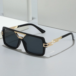 Fashion Oversized Square Sunglasses UV400 Protection Metal PC Frame Gradient Lens Retro Street Style Eyewear For Unisex