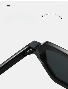 Detail shot of durable metal hinge on thick frame sunglasses for smooth folding