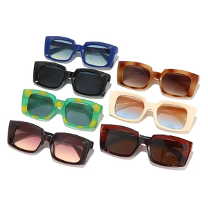 Retro square frame sunglasses collection in seven colors for men and women