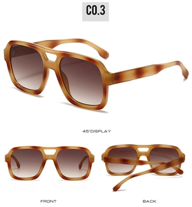 Multi-angle view of vintage square tortoiseshell sunglasses with brown gradient lenses