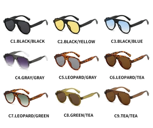 Collection of oversized aviator sunglasses in nine diverse color options and lens tints
