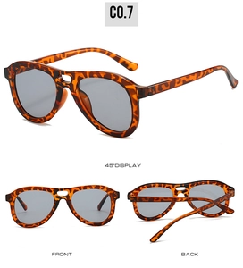 Detailed views of tortoise shell pilot sunglasses featuring triple perspective display