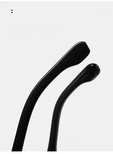 Detail of curved sunglasses temple tips for a comfortable and ergonomic fit