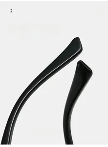 Detail of curved ergonomic black temple tips for comfortable aviator sunglasses wear