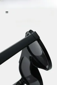 Detail of lightweight and super elastic black sunglasses frame with high texture material