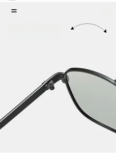 Détail de la charnière métallique durable sur lunettes de soleil polarisées homme