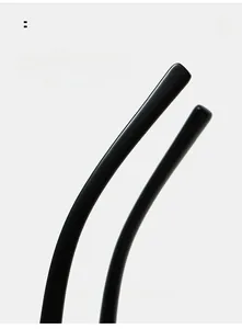 Detail of curved ergonomic temple tips on square vintage sunglasses for comfort