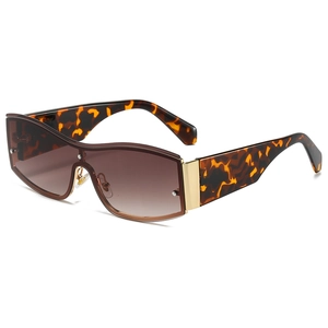 Chic oversized square sunglasses with brown gradient lenses and tortoiseshell temples