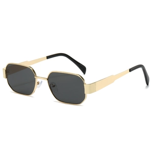 Vintage Polygonal Metal Sunglasses UV400 Protection Geometric Frame Fashion Retro Sun Glasses For Women Men