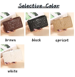 Quilted women wallet collection in brown, black, apricot, and white colors