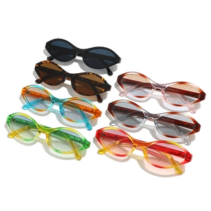 Vintage oval sunglasses with assorted frame colors like tortoiseshell and clear gradients