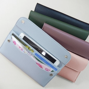 Women's slim leather wallets in multiple colors with phone slot and card holders