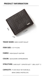 Internal layout of dark coffee leather wallet with card slots and photo compartment