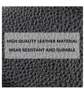 Close-up of black litchi pattern PU leather texture for durable men's wallet material