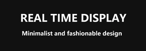 Graphic section showing real time display slogan and minimalist fashionable design style